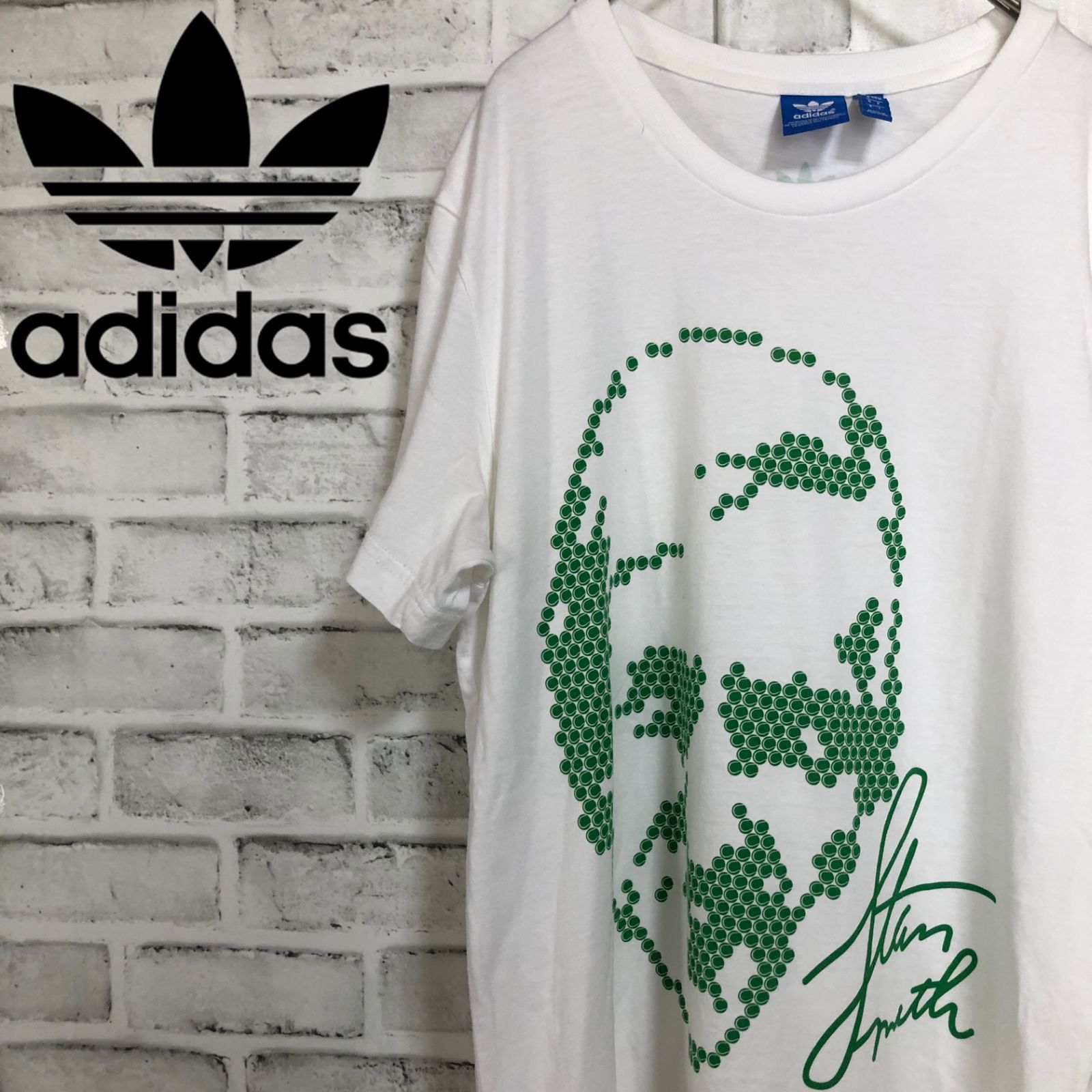 美品XL⭐️00s adidas アディダスオリジナルス スタンスミス Tシャツ vintage 白×緑