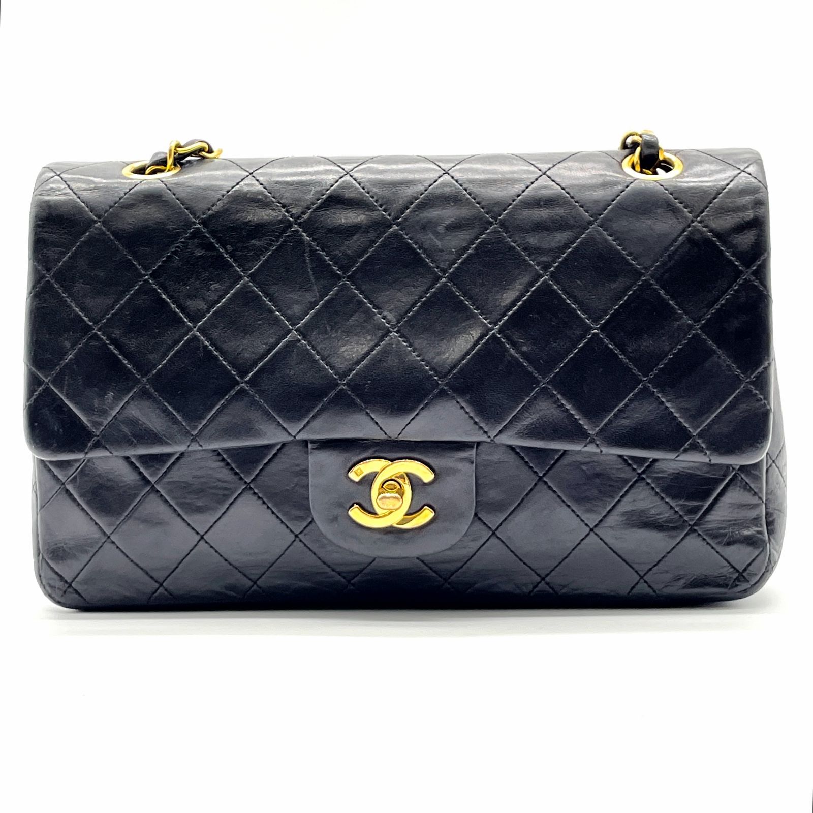 CHANEL シャネル Wフラップチェーンショルダーバッグ ラム スキン