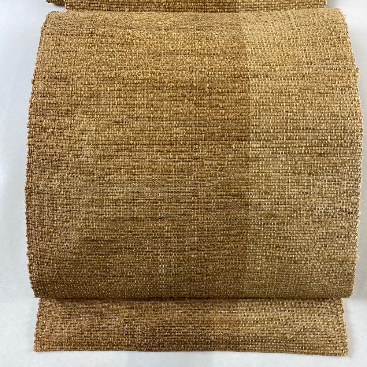 名古屋帯 名品 夏帯 八寸名古屋帯 松葉仕立て 山吹茶色 正絹