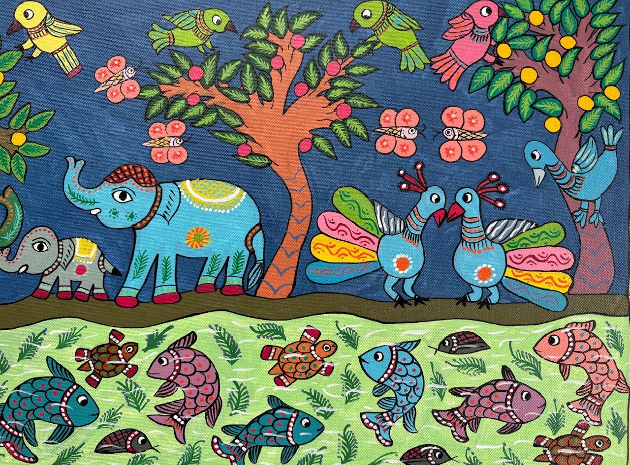 インド ミティラー画(原画)