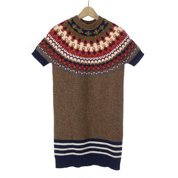 【新品】DSQUARED2 ディースクエアード ニットワンピース DSQUARED2 ディースクエアード 21AW ノルディック柄ニットワンピース
