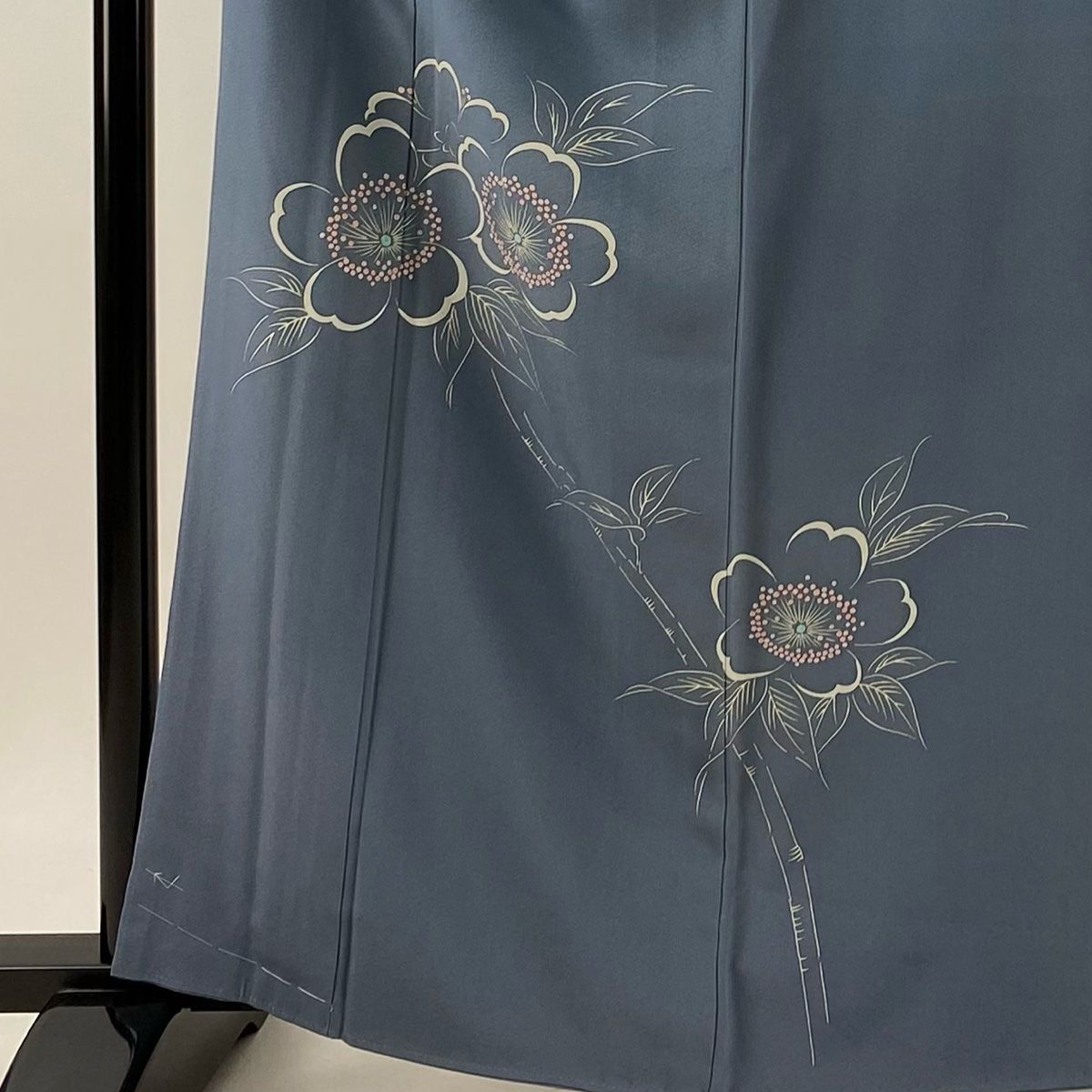 付下げ 身丈162.5cm 裄丈62cm S 袷 加賀友禅 水野博寿 落款 桜