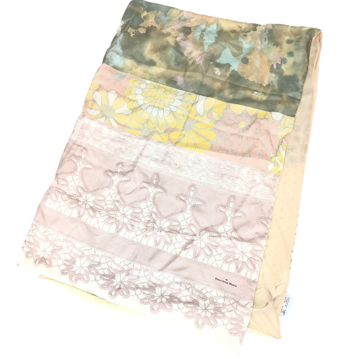 Pierre-Louis Mascia ストール 花柄 カラーブロック Pierre-Louis Mascia ストール 花柄 カラーブロック Pierre-Louis