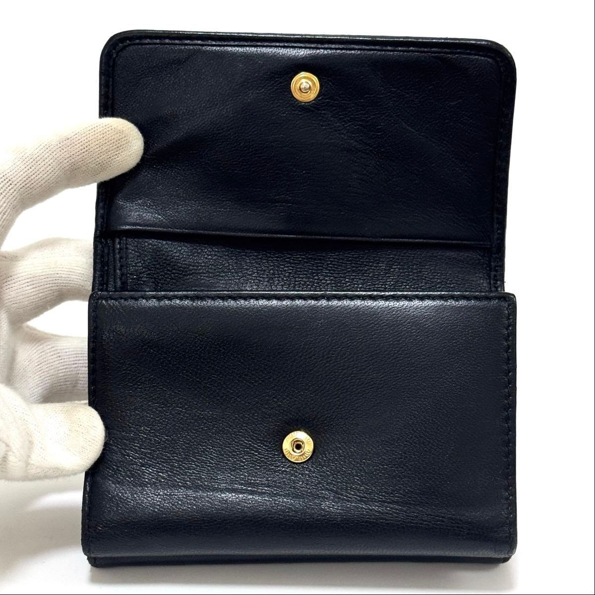 ミュウミュウ 三つ折り財布 コンパクトウォレット wallet 黒 ブラック 