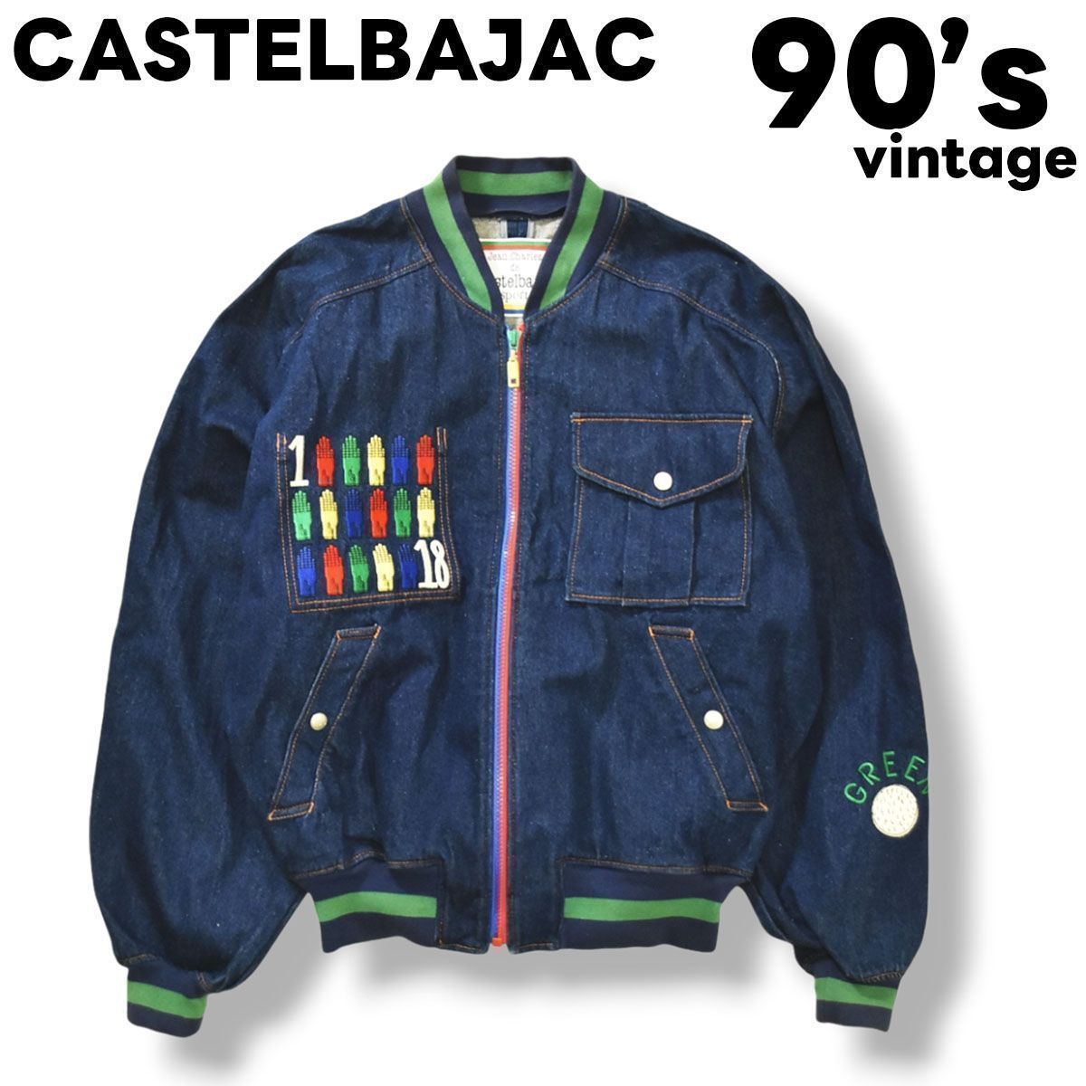 入手困難】 【濃紺】 90s ヴィンテージ 日本製 カステルバジャック jean charles de CASTELBAJAC デニム ゴルフ  ジャケット 2 インディゴ x マルチカラー メンズ - メルカリ