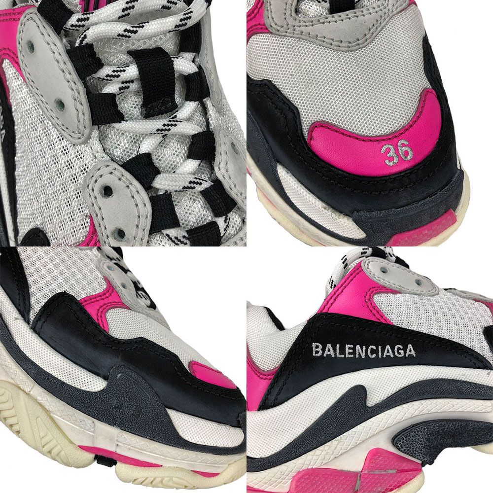 バレンシアガ スニーカー TRIPLES 13196 ポリウレタン48％×ポリエステル52％ ホワイト/ブラック/ピンク トリプル レディース 女性 BALENCIAGA