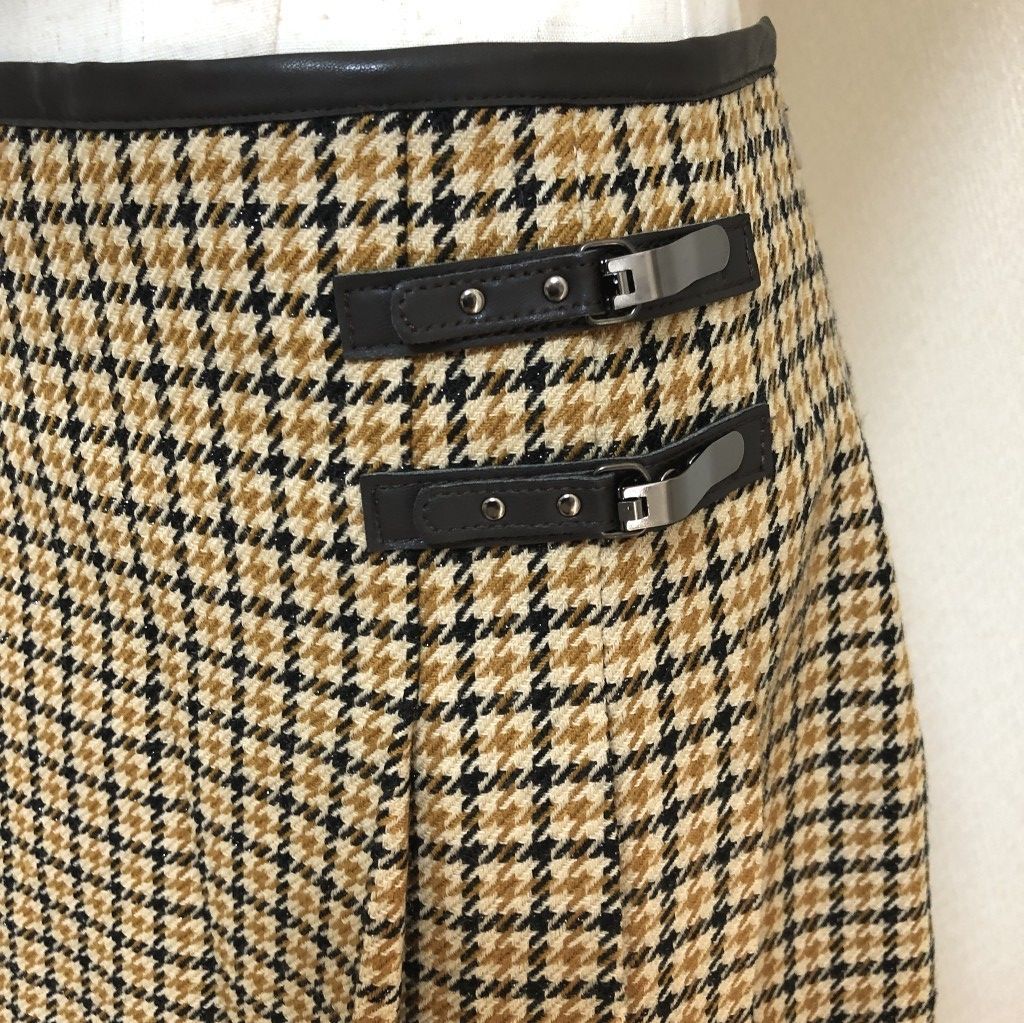 FENDI レザー トリミング スカート