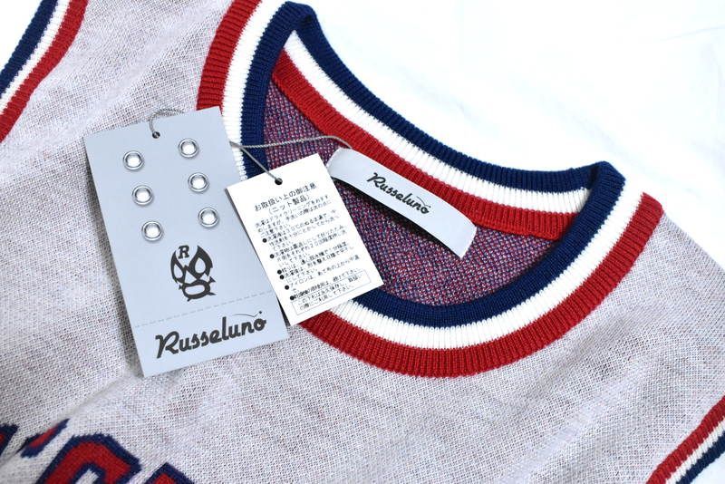 RUSSELUNO ラッセルノ ロゴ入り ニットベスト サイズ6 XL RUSSELUNO ラッセルノ ロゴ入り ニットベスト サイズ6 XL
