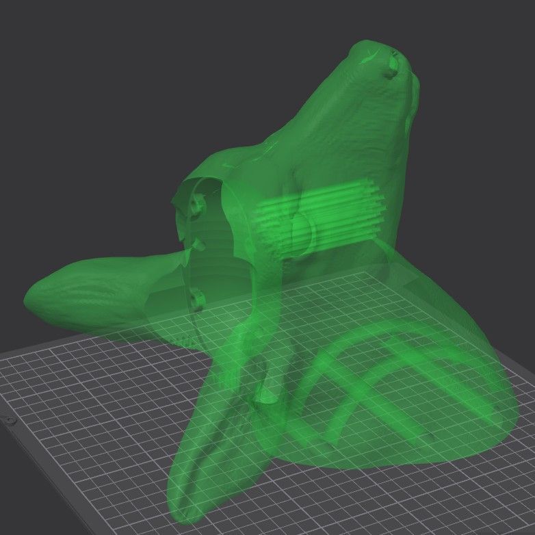 ビカクシダ着生板 鹿の3Dモデル ver.3 マッドホワイト 210×280×235