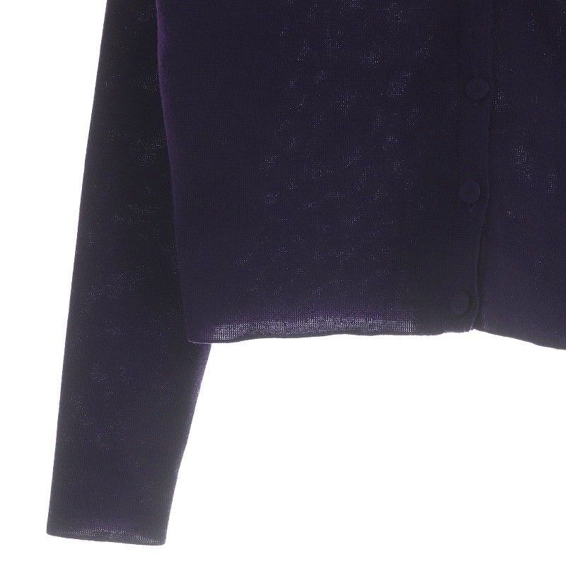 ルネ Rene クルーネック カーディガン ニット 長袖 36 パープル