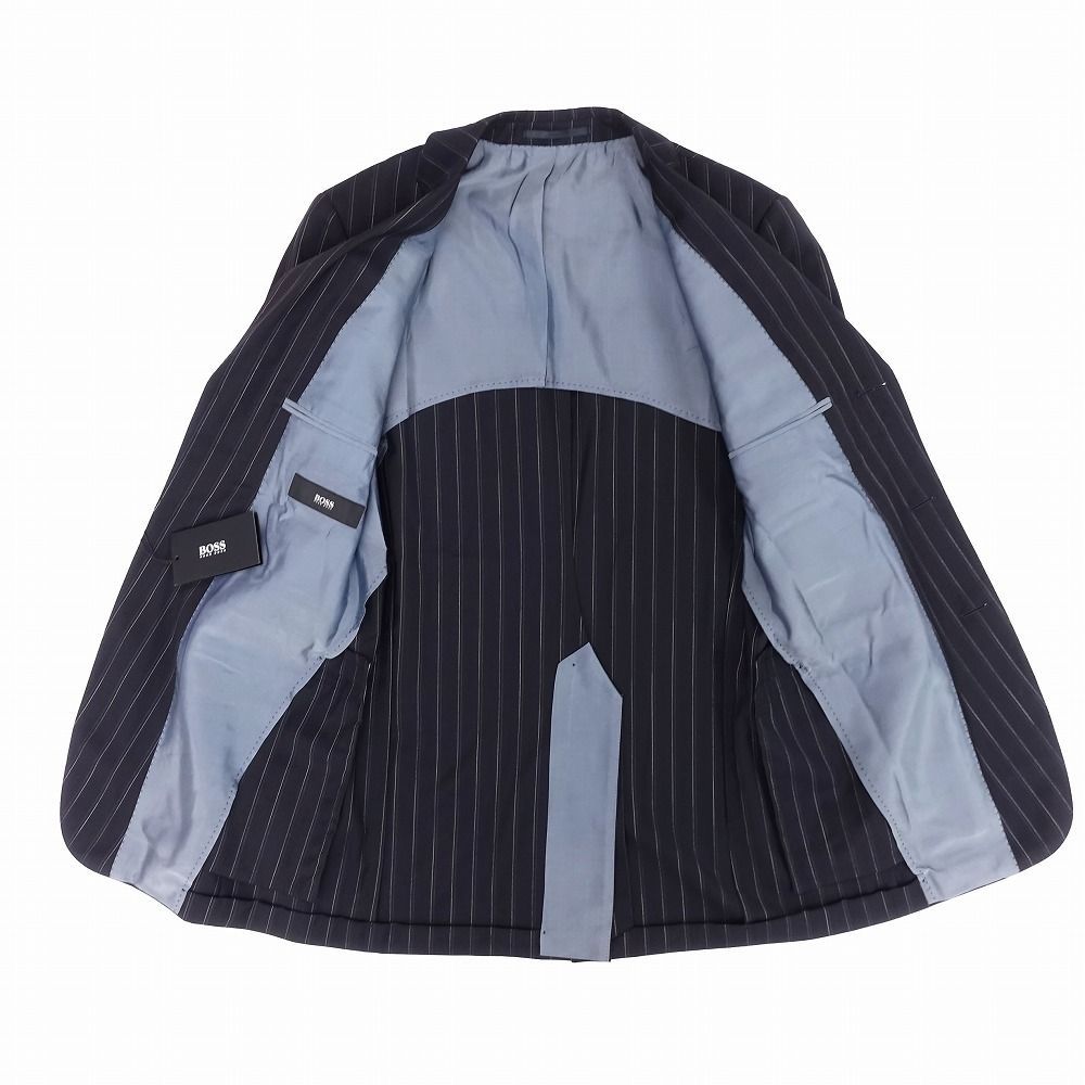 極美品 HUGO BOSS セットアップ スーツ ネイビー ストライプ 極美品 HUGO BOSS ヒューゴボス ストライプ スーツ セットアップ