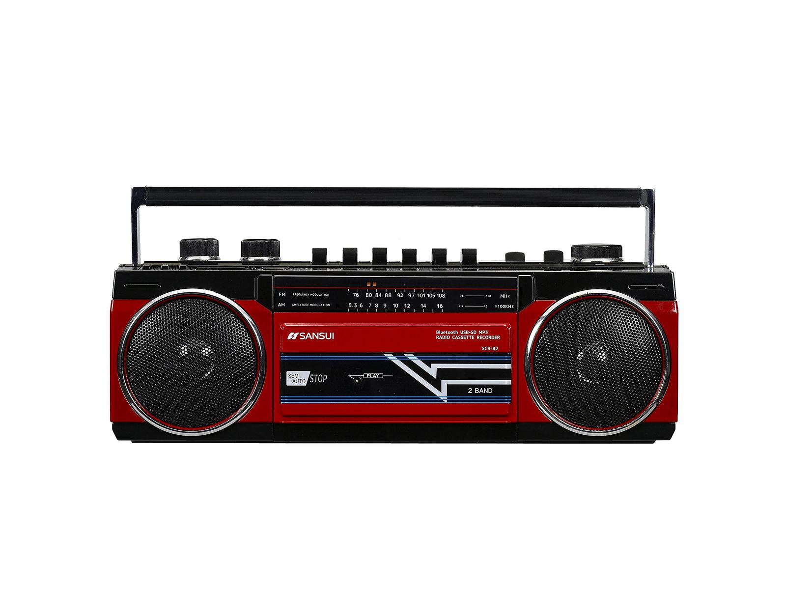 SANSUI Bluetooth搭載ラジカセ【USB/SDカードMP3再生対応】 SCR-B2【RD