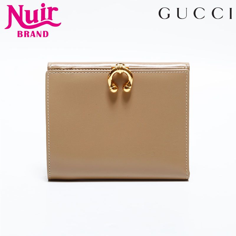 GUCCI グッチ 二つ折り財布 レザー ホースビット