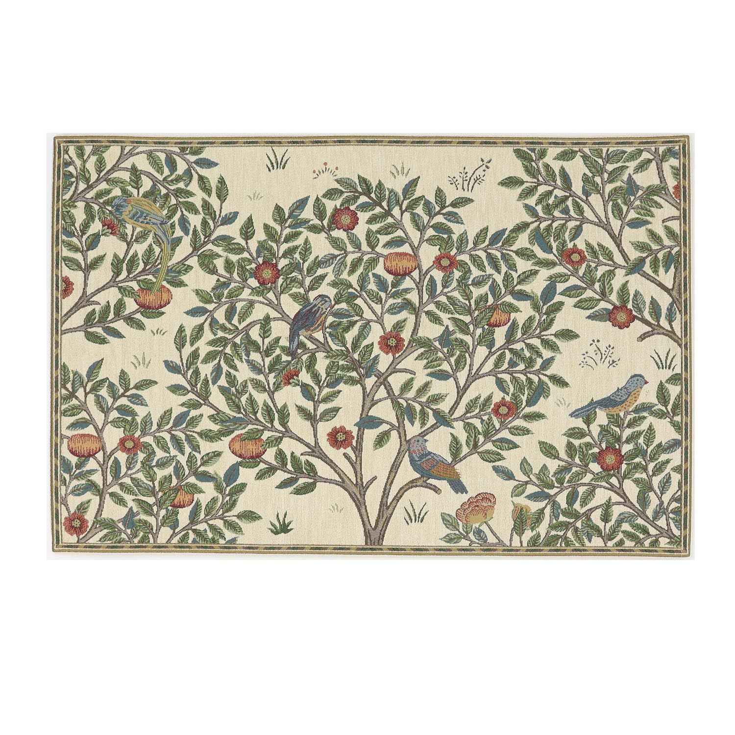 Design studio モリスデザインスタジオ マット Morris ケルムスコットツリー アイボリー 川島織物セルコン 60X90cm FH1711A