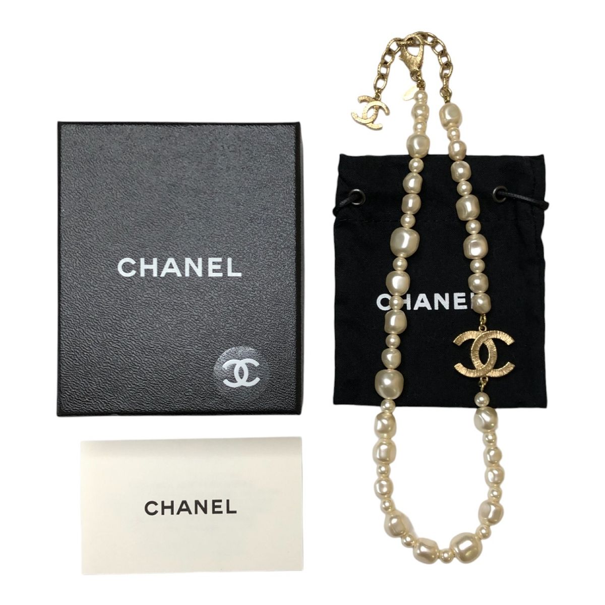 CHANEL シャネル ココマーク 真珠 パール ネックレス 12C ブランド ジュエリー き 良好 T10413039