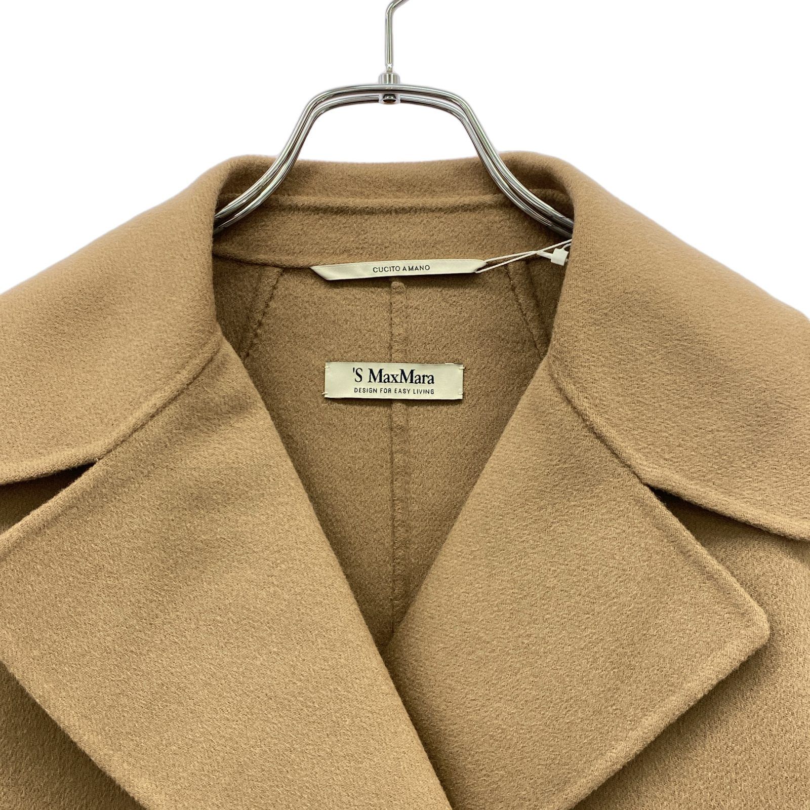 【美品】Max Mara ピーコート　キャメル　ベージュ　サイズS エス マックスマーラ 'S Max Mara ピーコート Pコート ベージュ ウール