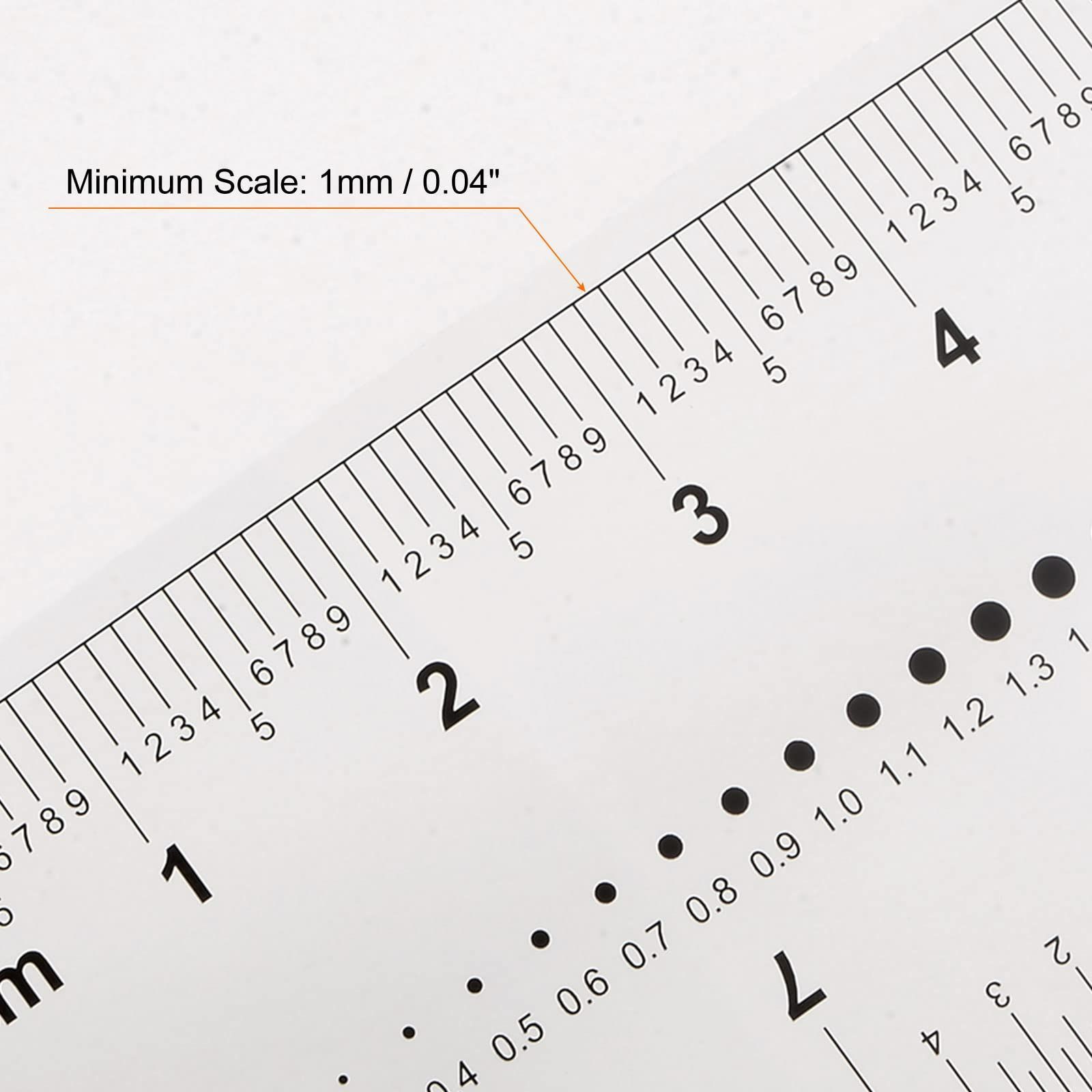 uxcell フィルムフレキシブル定規 200 cm 0.1mmスケール Rアングルと幅線付き PET樹脂製 折りたたみ直定規 工場用 透明