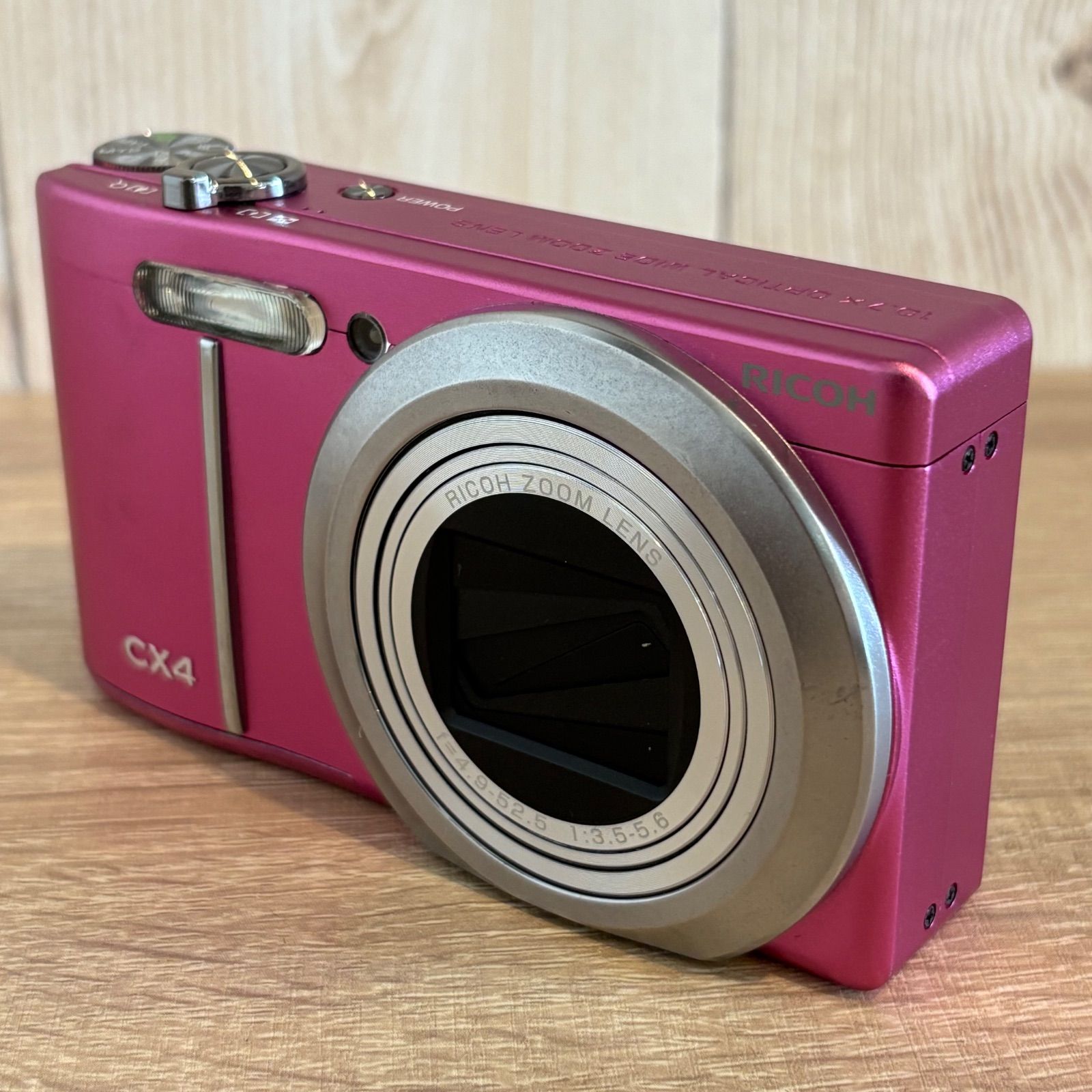 RICOH CX4 ピンク デジタルカメラ 純正バッテリー・充電器付き 動作品