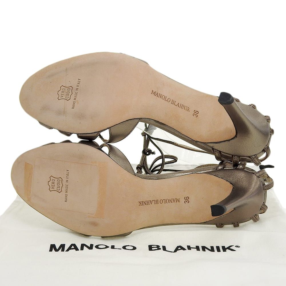 MANOLO BLAHNIK マノロブラニク 新品同様 レースアップ サンダル