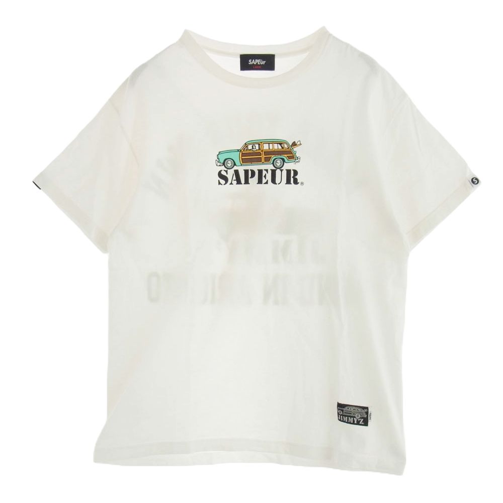 SAPEUR サプール ×JIMMYZ COLLEGE ジミーズ カレッジ S/S 半袖 Tシャツ ホワイト系 L【中古】