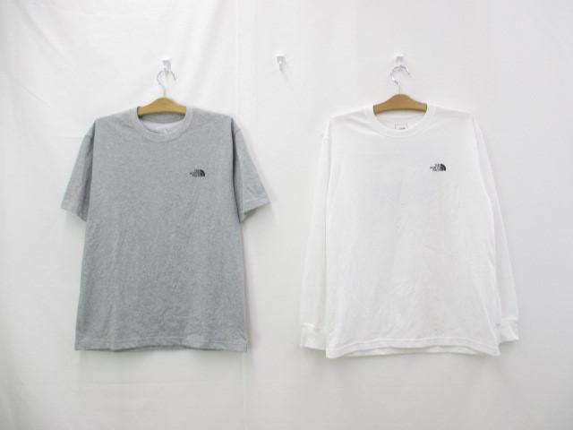 優 ザ ノースフェイス THE NORTH FACE ロゴプリントTシャツ 2点 L グレー ホワイト メンズ