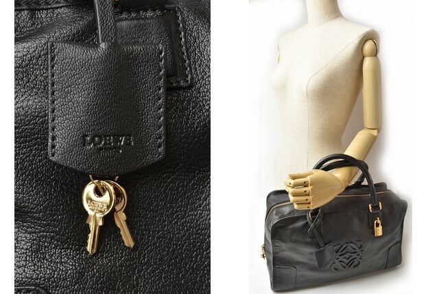 ロエベ ハンドバッグ LOEWE アマソナ36/AMAZONA 36 メタリックブラック