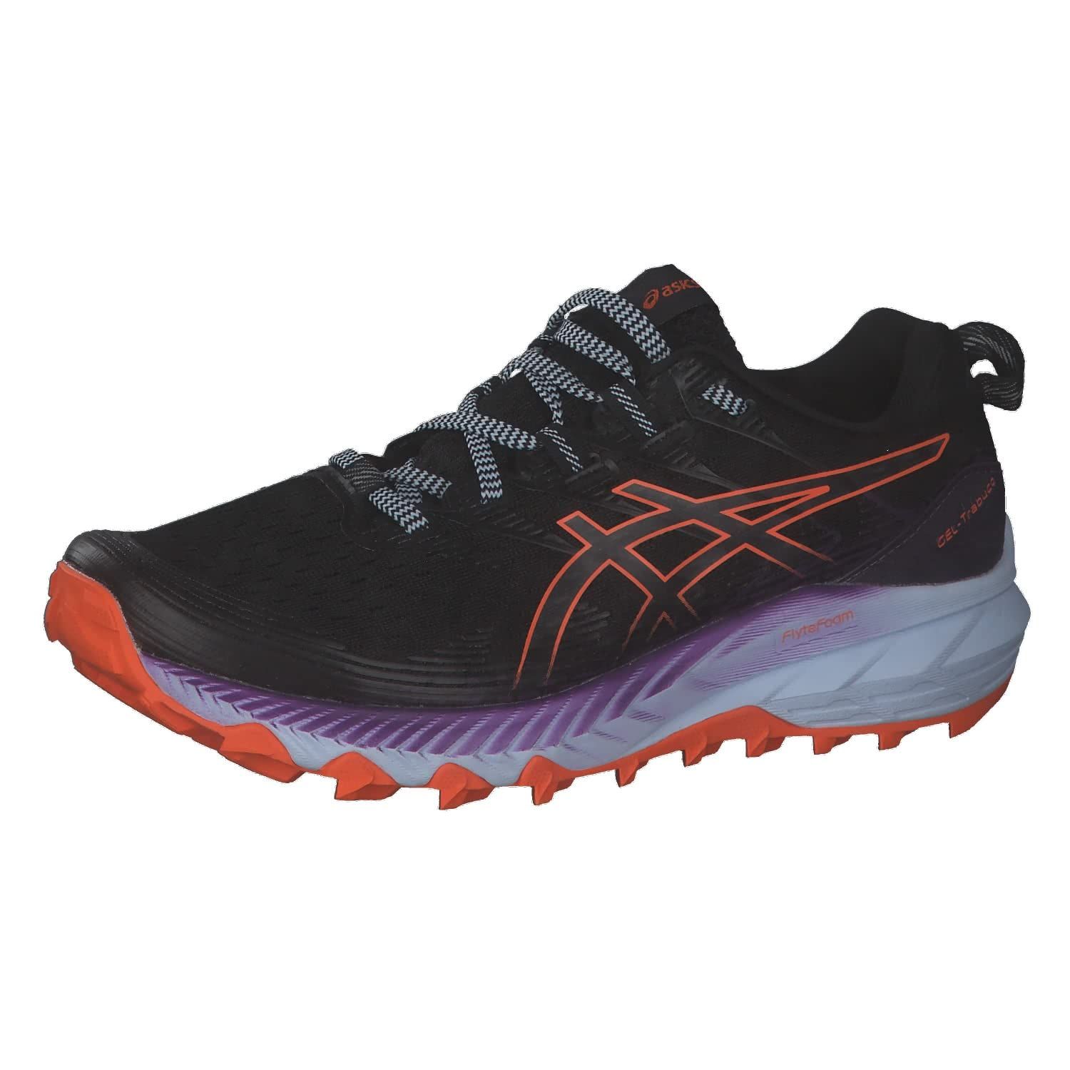 アシックス トレイルランニングシューズ GEL-Trabuco 10 レディース 001 ブラック|ノヴァオレンジ 22.5 cm E
