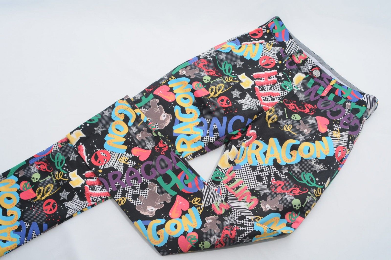 中古 メンズ ダンスウィズドラゴン DANCE WITH DRAGON パンツ 1(S) 黒 ブラック カラフル 総柄
