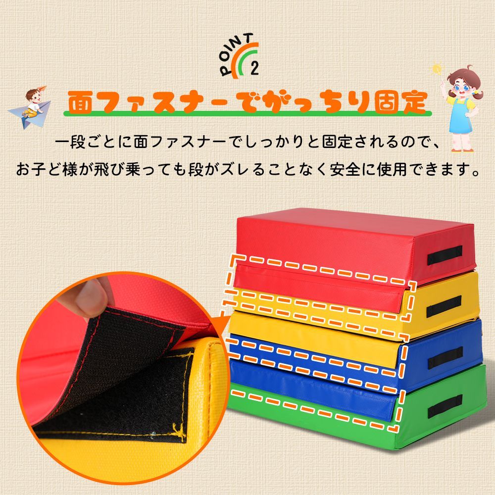 ソフト跳び箱 3段セット ジョイント式 子供 幼児 小学生 家庭用 室内 