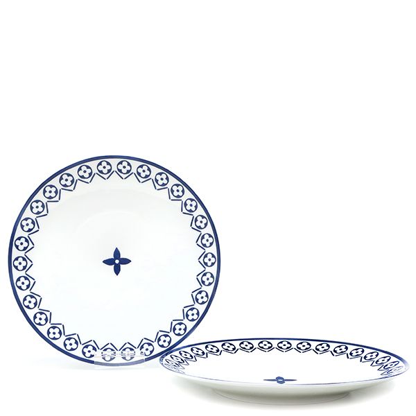 ルイヴィトン LOUIS VUITTON 食器 モノグラム フラワー デザート プレート リモージュ磁器 ブルー 青 白 食器 皿 テーブルウェア R95650 箱