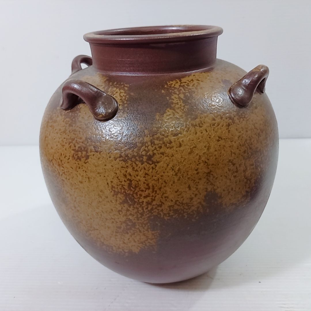 茶道具 茶器 備前焼 飾茶壷 城楽造 仁清写 月に梅 正絹三本組紐