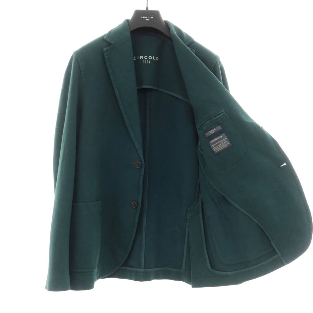 【新品】チルコロ1901 CIRCOLO 1901 コットン ジャージー 2B カジュアルジャケット ペールグリーン【サイズ48】【メンズ】 新品】チルコロ1901 CIRCOLO 1901 コットンジャージー 2B カジュアル
