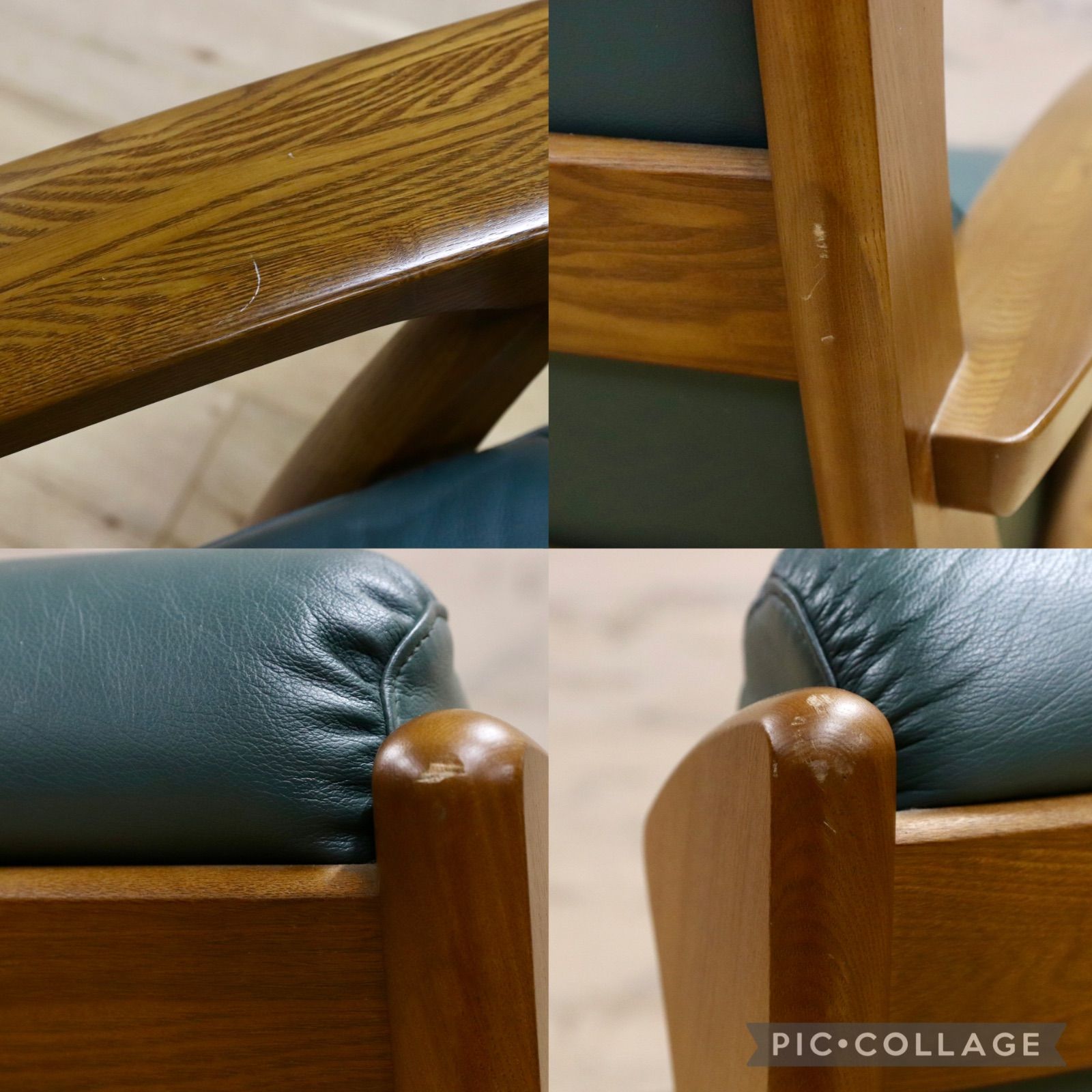 GMIK566A NAGANO INTERIOR ナガノインテリア 1人掛けソファ シングルソファ 応接ソファ 緑 本革 NEXPOTALLINN_EU