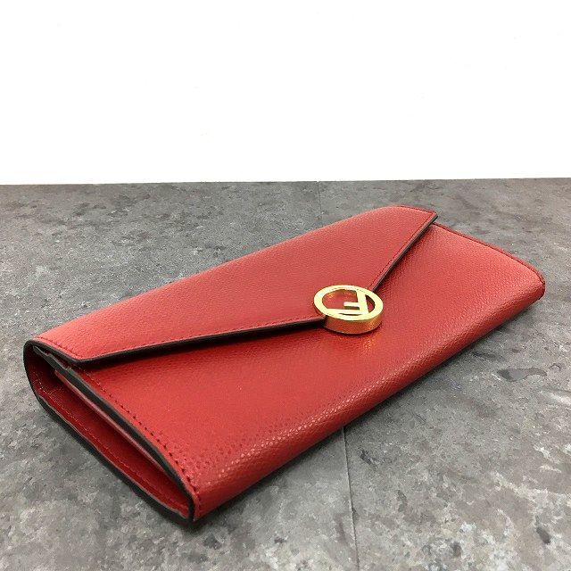 137 送料込み！ 未使用品 FENDI 長財布 8M0251 レッド エフイズ