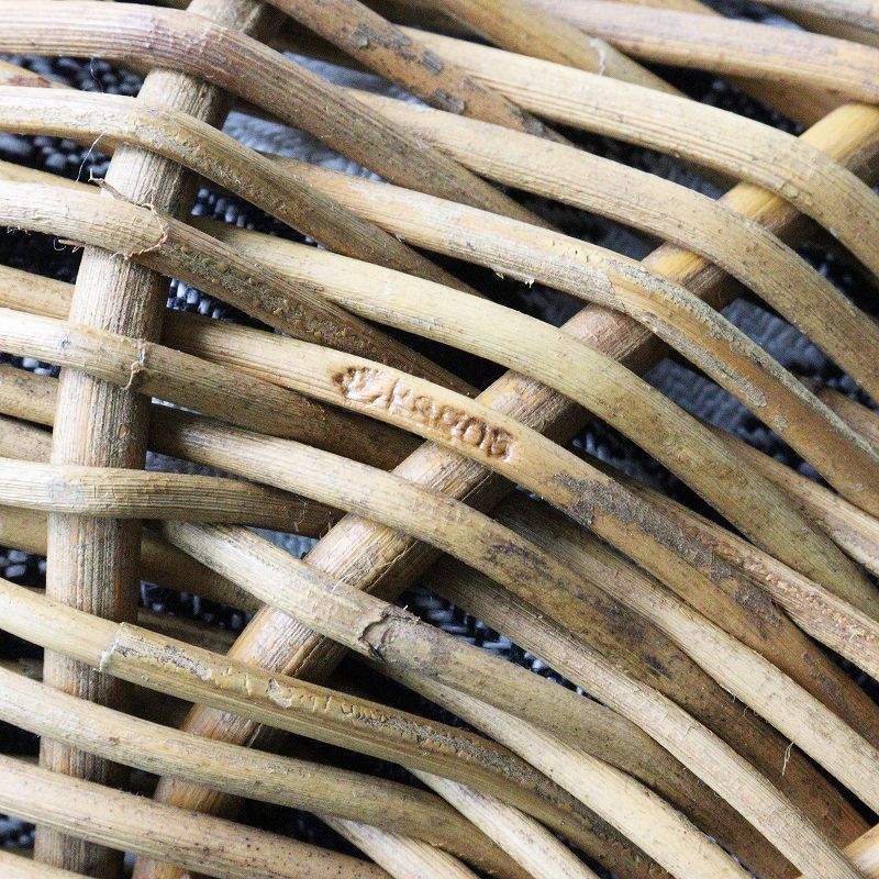  エバゴス ebagos リネンギンガムチェック シェニール織り ポニーレザー 紅籐 かごバッグ ブラック ベージュ その他 小物