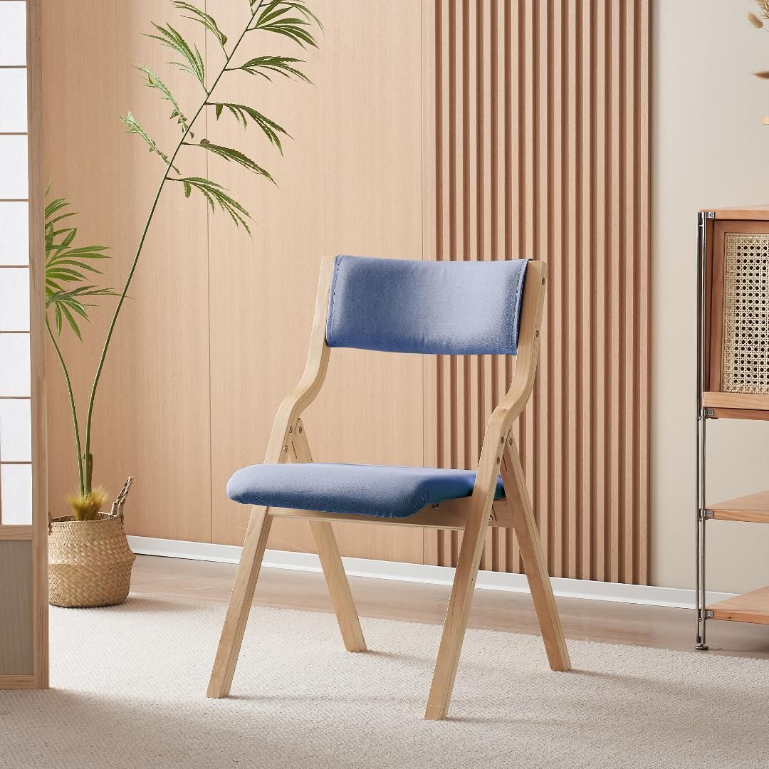 ジャッキー 2脚 回転式 ダイニングチェア PUレザー 椅子 ブルー