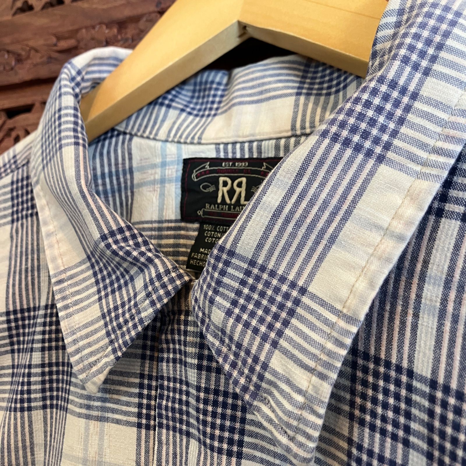 RRL / 三つ星タグ / モーリシャス製 / 半袖シャツ / 柄シャツ