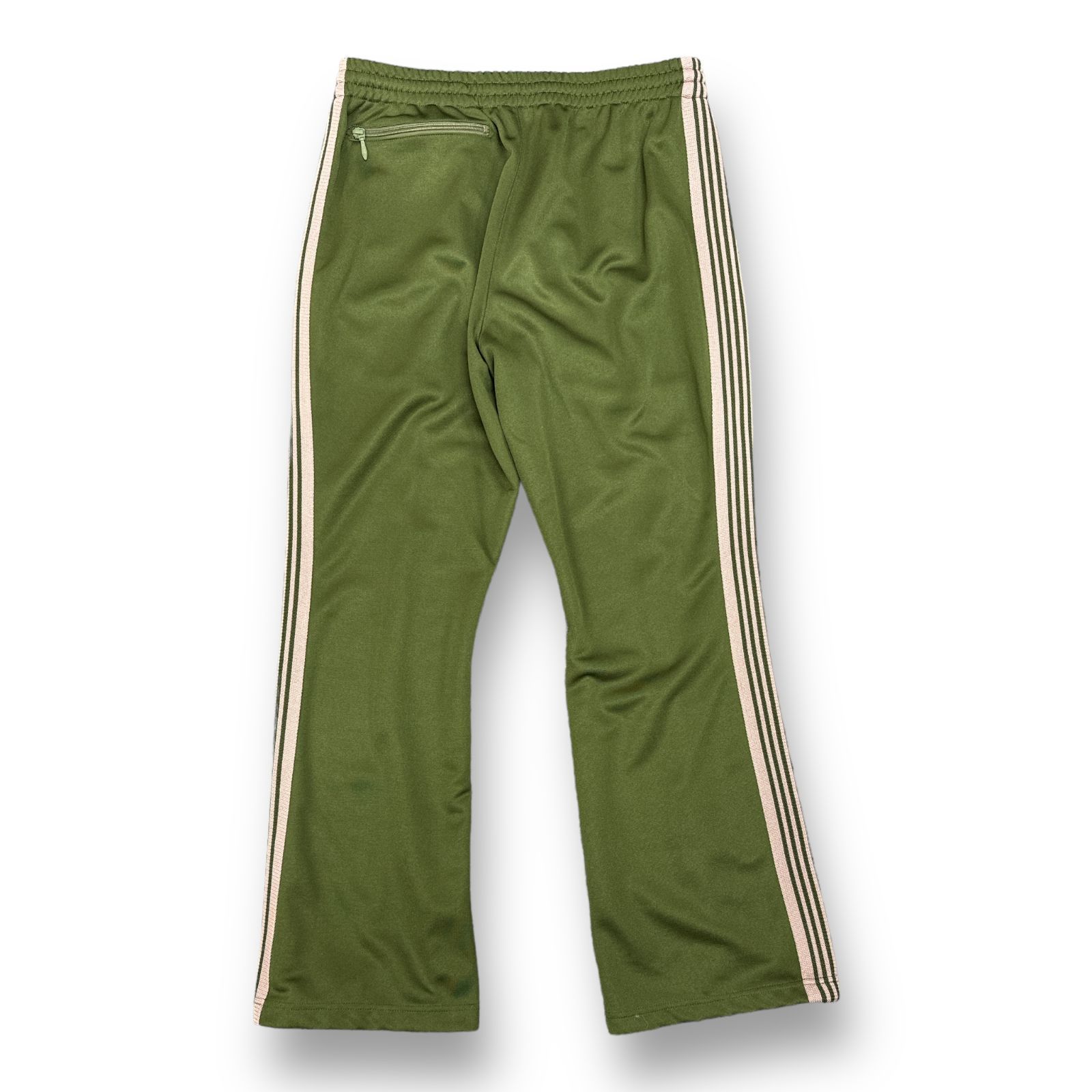 NEEDLES 20AW BOOT-CUT TRACK PANTS POLYESTER SMOOTH ブーツカット フレア トラックパンツ ジャージ  ニードルス ニードルズ HM228 カーキ系 M 66552A