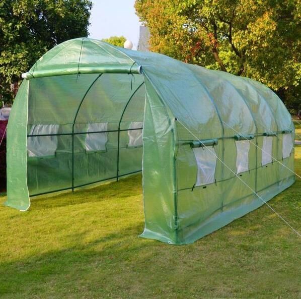人気推薦 野菜 育苗 プロの農家も愛用 PE素材 ビニールハウス 菜園ハウス 温室 グリーンハウス 間口2.15ｍ×奥行4.85ｍ×高さ2.2ｍ スチールパイプ