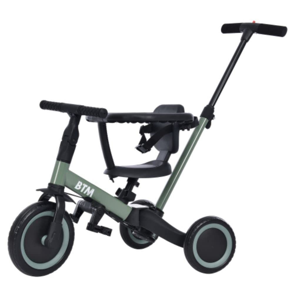 【特価セール】キックボード 乗用玩具 おもちゃ 組み立て簡単 安全バー付き 自転車 超軽量 ベビーカー 押し棒付き 三輪車のりもの 4in1 子供用三輪車 BTM