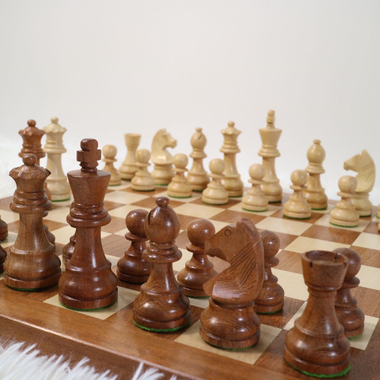 木製 チェス盤 チェスボード 駒 セット 木製 ChessJapan 95mm 日本
