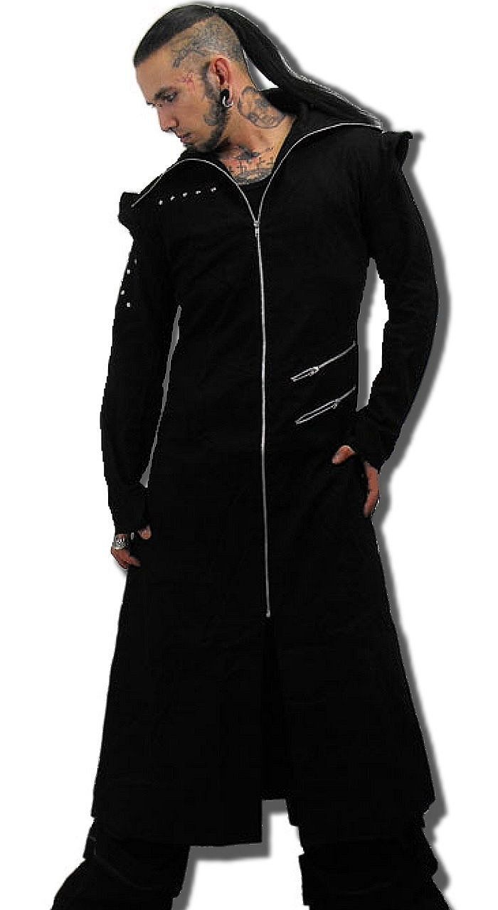 NECESSARY EVIL ゴシック スプリング超ロング丈コート スプリング コート ハイショルダー ゴシック ファッション 服