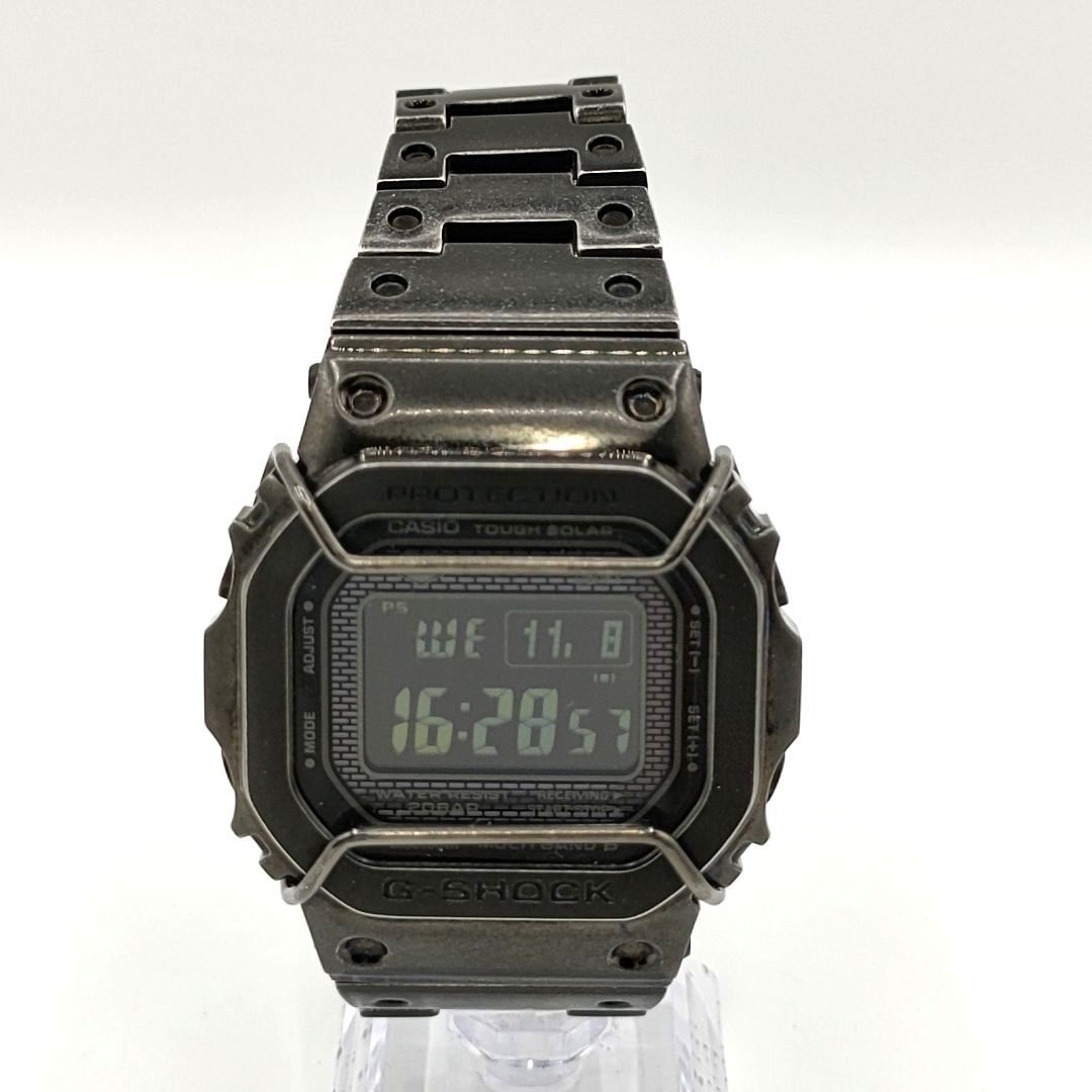 カシオ G SHOCK フルメタル エイジド加工 デジタル 電波ソーラー 腕時計
