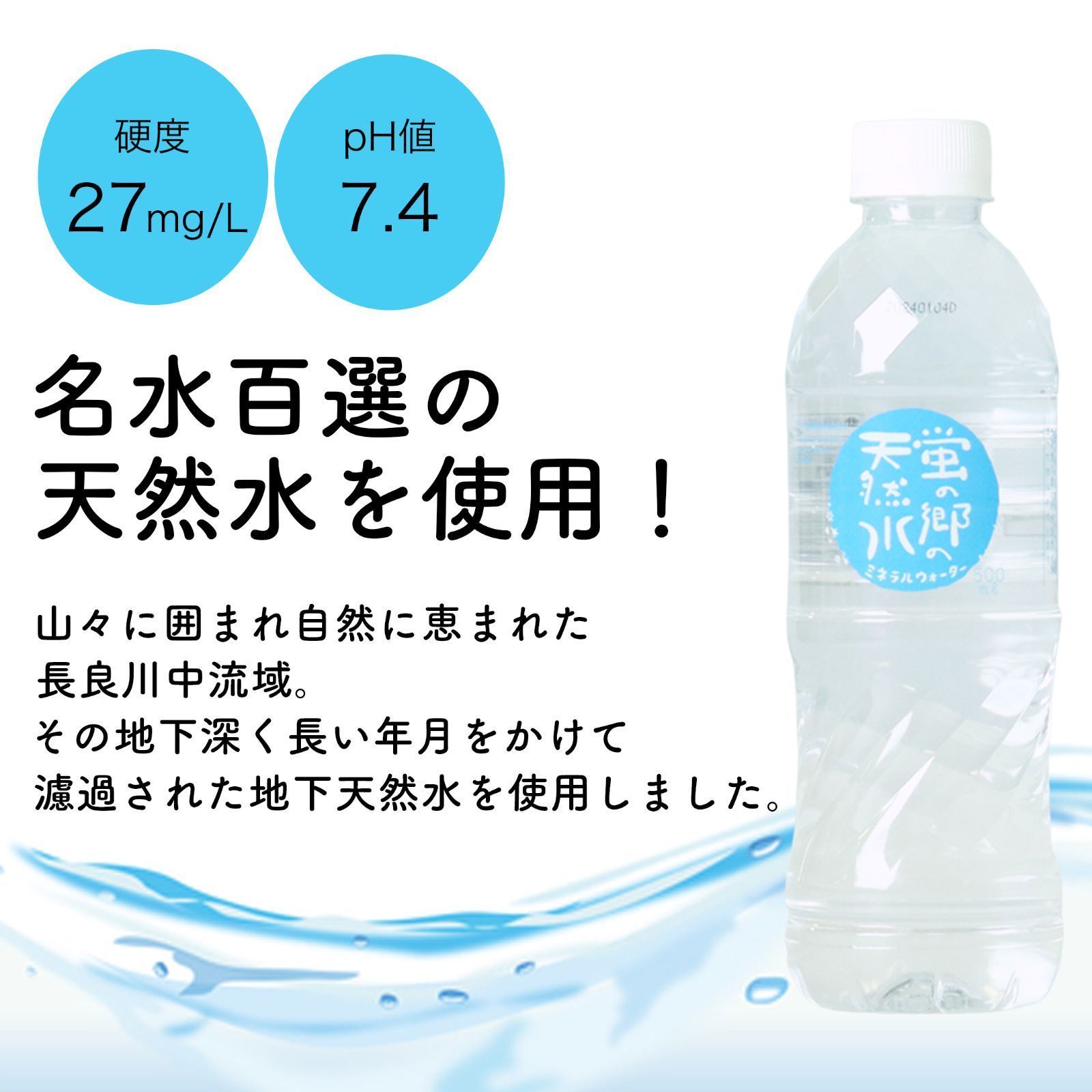 【蛍の郷の天然水500ml×24本】メルカリShopsアワード リピート部門受賞ショップ　ミネラルウォーター　飲料水　天然水　岐阜県　ともますのかいもの