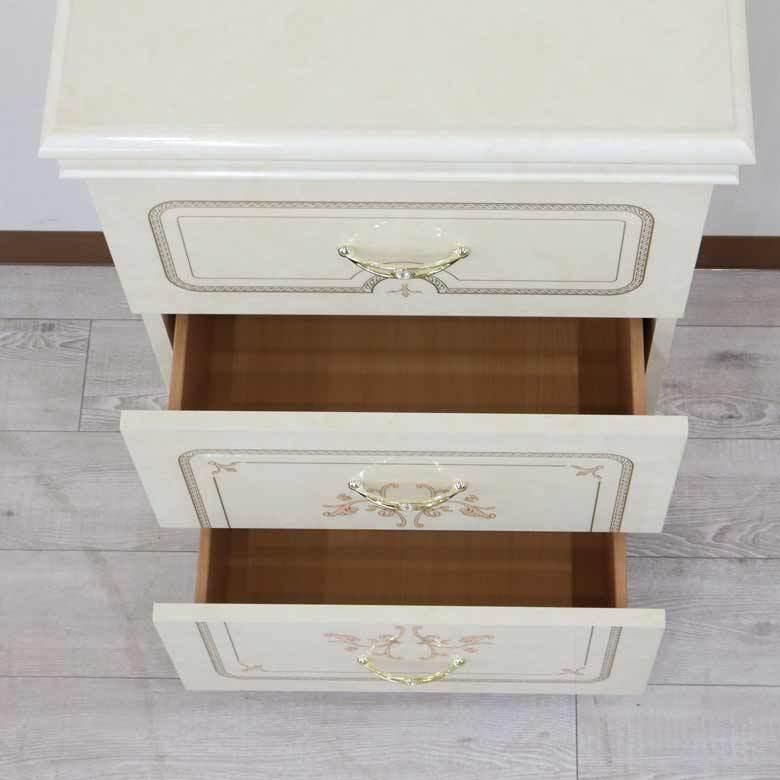 サルタレッリ フローレンス 3段ナイトテーブル チェスト ベッドサイド