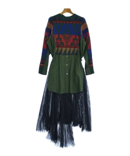 sacai サカイ シャツワンピース 紺x緑等 1(S位) 0357925Y0081 sacai サカイ<br>シャツワンピース レディース 1(S位) 紺x緑等