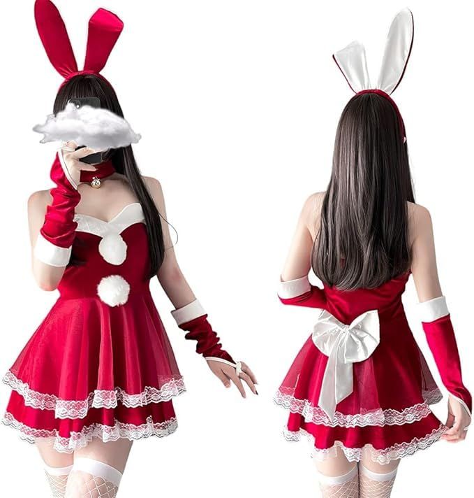 カントリードールおとぼけサンタさんとバニーちゃん「ねね様」専用 サンタバニー Tika ラブリーバニークリスマスサンタコスプレ衣装6点