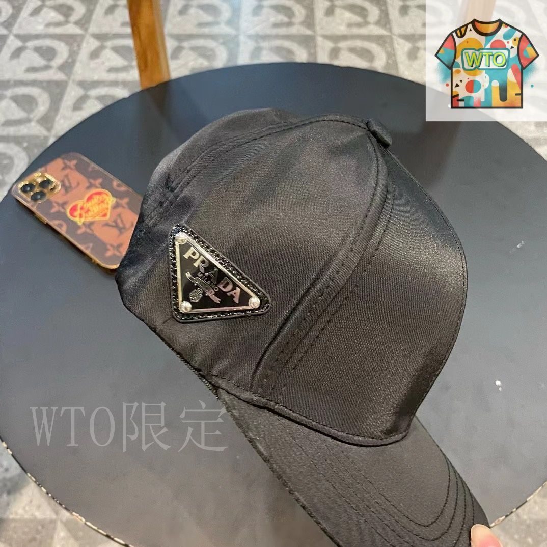 今日WTO】Prada クラシック三角ロゴベースボールキャップ-JJ65