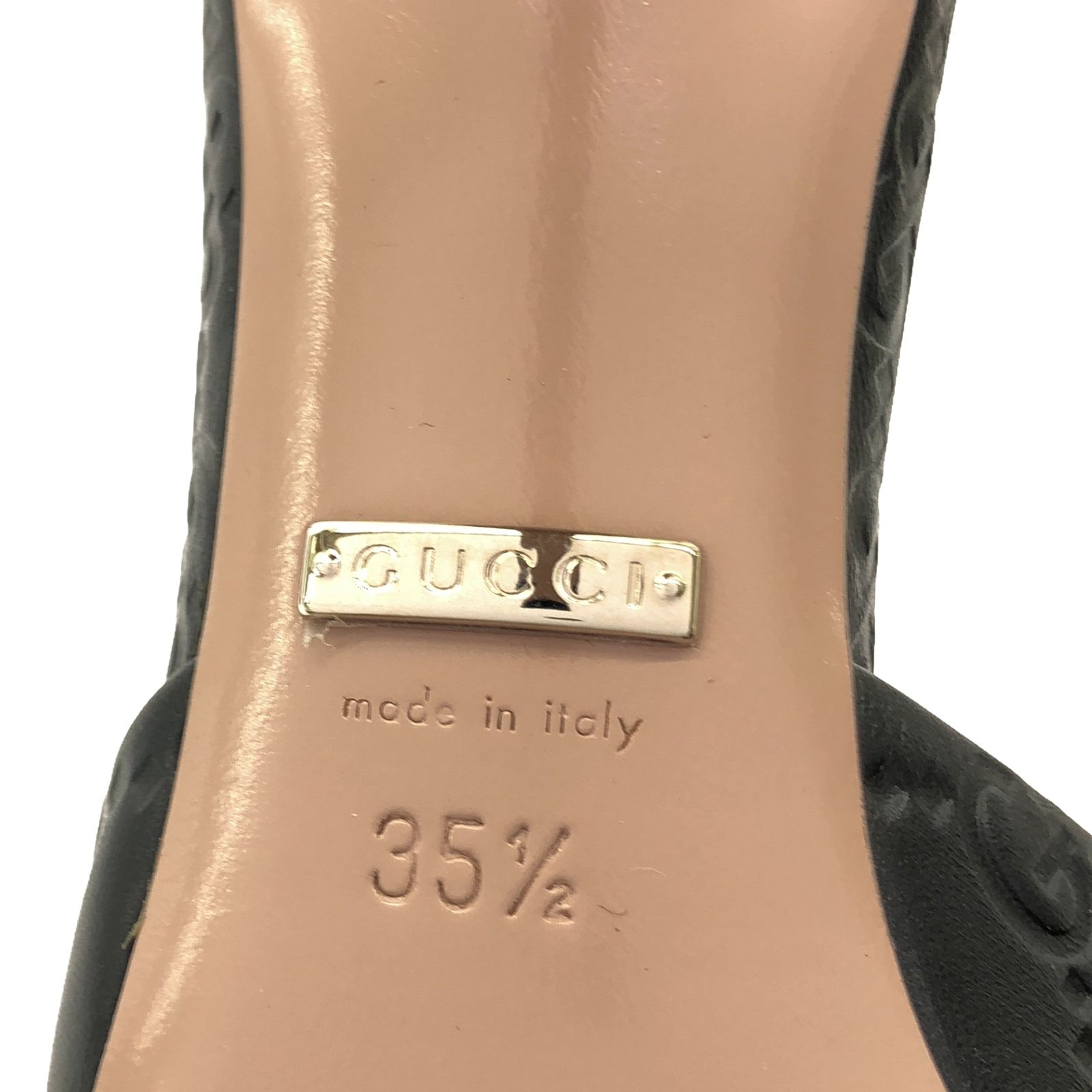 グッチ GUCCI ミュール ミュール ブラック レザー ミュール レディース 