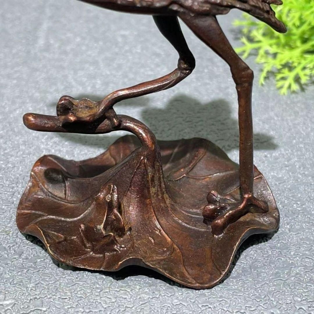 銅細工 ツルガエルの香炉 香道具 装飾品 工芸品 美術品 置物